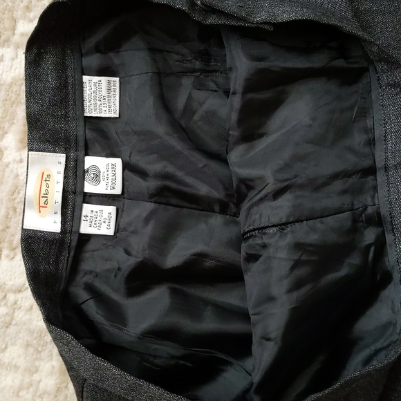 Talbots Heathered Wool Lined Trousers 14 P Black - Picture 5 of 12